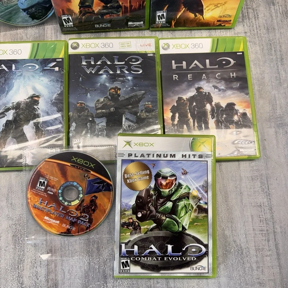 Halo Bundle OG Xbox & 360 8 Game Lot Halo 1 2 3  4 Reach Wars Combat - Picture 3 of 6